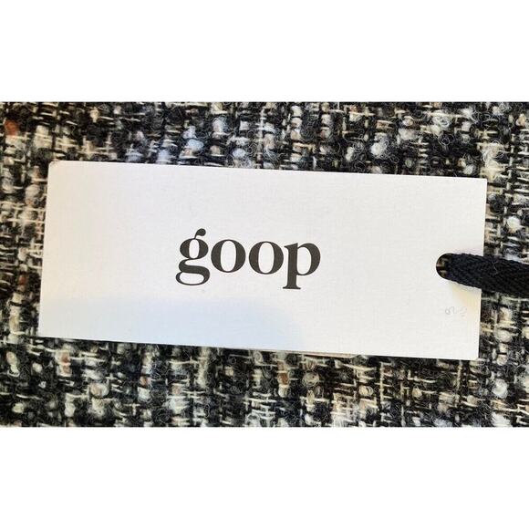 NWT Goop Fringed Detail Wool Tweed Dress Size 6 Women’s Black - Picture 6 of 8